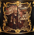 Corner cabinet (encoignure) (one of a pair), Bernard II van Risenburgh (ca. 1696–ca. 1767), Oak veneered with ebony and Coromandel lacquer, cherry wood, and purplewood; gilt-bronze mounts; brocatelle marble top, French, Paris