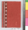 Embroidery sample for a man's suit, Silk and metal thread on wool, French