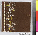 Sample, Silk and metal thread on felt, French