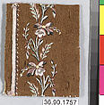 Sample, Silk and metal thread on felt, French