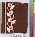 Sample, Silk and metal thread on felt, French