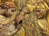 The Holy Family with Saints Anne and Joachim, Diego de Pesquera (Spanish, Castile (?), ca. 1540–after 1581, Mexico (?), active 1563–80), Wood, painted and gilt, Spanish, Granada