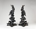 Andiron with figure of Jupiter (chenet) (one of a pair), After models by Alessandro Algardi (Italian, Bologna 1598–1654 Rome), Bronze, probably cast in France
