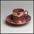 Coffee cup (part of a set), Lustreware, French, Sarreguemines