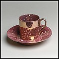 Coffee cup (part of a set), Lustreware, French, Sarreguemines