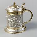 Tankard, Silver on base metal, British, after German original