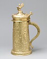 Tankard with cover, Silver on base metal, British, after German original