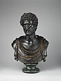 Emperor Antoninus Pius, Antico (Pier Jacopo Alari Bonacolsi) (Italian, Mantua ca. 1460–1528 Gazzuolo), Bronze, partially oil-gilt, silver inlay, on serpentinite socle, Italian, Mantua