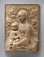 Madonna and Child with Angels, Antonio Rossellino (Italian, Settignano 1427–ca. 1479 Florence), Marble with gilt details on halo and dress, Italian, Florence