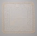 Handkerchief, silk on linen, French or Swiss