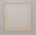 Handkerchief, silk on linen, French or Swiss