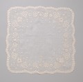Handkerchief, silk on linen, French or Swiss