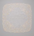 Handkerchief, silk on linen, French or Swiss