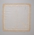 Handkerchief, silk on linen, French or Swiss