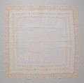 Handkerchief, silk on linen, French or Swiss