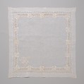 Dresser cloth, silk on linen, French or Swiss