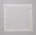Handkerchief, silk on linen, French or Swiss