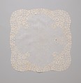 Handkerchief, silk on linen, French or Swiss