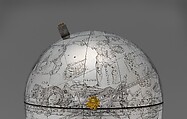 Celestial globe with clockwork, Gerhard Emmoser (German, active 1556–84), Case: partially gilded silver, gilded brass; movement: brass, steel, Austrian, Vienna