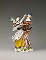 Harlequin family, Meissen Manufactory (German, 1710–present), Hard-paste porcelain decorated in 
polychrome enamels, gold, German, Meissen