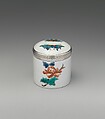 Pomade pot, Tin-glazed soft-paste porcelain, silver, French, Chantilly
