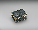 Snuffbox, Heliotrope, gold, emerald, diamonds, probably German