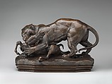 Tiger Attacking an Antelope (Tigre suprenant une antilope), Antoine-Louis Barye  French, Bronze, French