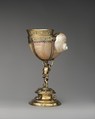 Standing cup, Casper Bendel (German, 1575–1599), Silver gilt, turban shell, Austrian, Breslau (Wrocław)