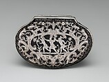 Box, Tortoiseshell, silver, mother-of-pearl, probably British