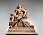 Jupiter and the Sphinx, Auguste Préault (French, Paris 1809–1879 Paris), Tinted plaster, French, Paris