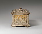 Casket (cassetta), Molded gesso on partly gilt wood (pastiglia), Italian, Ferrara