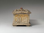Casket (cassetta), Molded gesso on partly gilt wood (pastiglia), Italian, Ferrara