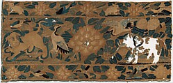 Horizontal panel, Silk and metal thread, Chinese, for Portuguese market