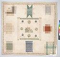 Embroidered darning sampler, Werk- en Leerschool, Amsterdam, Silk on linen, Dutch