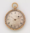 Watch, Case of gold and enamel, with butterfly and rose design, French or Swiss