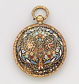 Watch, Watchmaker: Pierre Morel (recorded ca. 1780–ca. 1835), Case of gold and enamel, with floral design, Swiss, Geneva