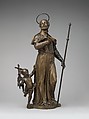 Saint Francis Xavier with an angel holding a crucifix, Francesco Bertos (Italian, 1678–1741), Bronze, Italian, Padua