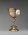 Standing cup, Casper Bendel (German, 1575–1599), Silver gilt, turban shell, Austrian, Breslau (Wrocław)