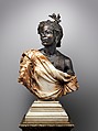 Woman from the French Colonies, Charles-Henri-Joseph Cordier (French, 1827–1905), Algerian onyx-marble, bronze, enamel, amethyst; white marble socle, French, Paris