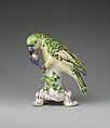 Parrot, Bow Porcelain Factory (British, 1747–1776), Soft-paste porcelain, British, Bow, London