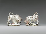 Charging bull (one of a pair), Derby Porcelain Manufactory  British, Soft-paste porcelain, British, Derby