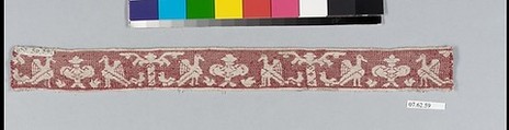 Fragment, Linen and silk, drawnwork, punto à rammendo, Italian or Greek