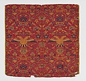 Textile with crowned double headed eagles, Lampas, silk, Chinese, Macao, for Iberian market