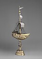 Ship (Nef), Esias zur Linden (master 1609, died 1632), Silver, partly gilt, German, Nuremberg
