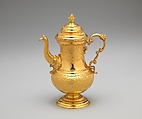 Coffeepot, Johann Ludwig II Biller German, Gold on base metal, British, Birmingham, after German, Augsburg original