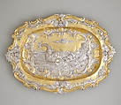 Salver, Elkington & Co.  British, Silver, parcel gilt, British, Birmingham, after Russian, St. Petersburg original