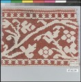 Fragment, Linen and silk, drawnwork, punto à rammendo, Italian or Greek