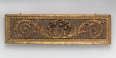 Panel, Wood, painted grey and gilded, French