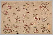 Panel for a skirt or petticoat, Silk embroidered on linen, British