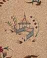 Panel for a skirt or petticoat, Silk embroidered on linen, British